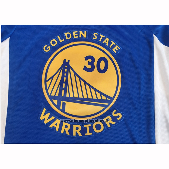 Maglia Manica Corta Golden State Warriors Icon Curry No 30 Blu